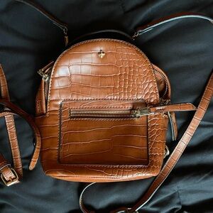 Burnt orange Crocodile Pattern Backpack